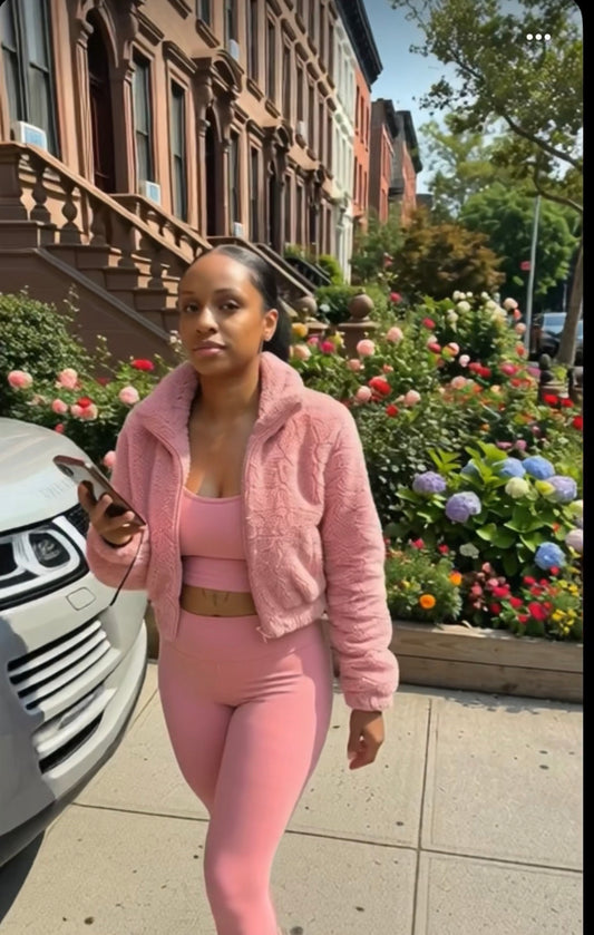 G-FUZZY CROP PINK