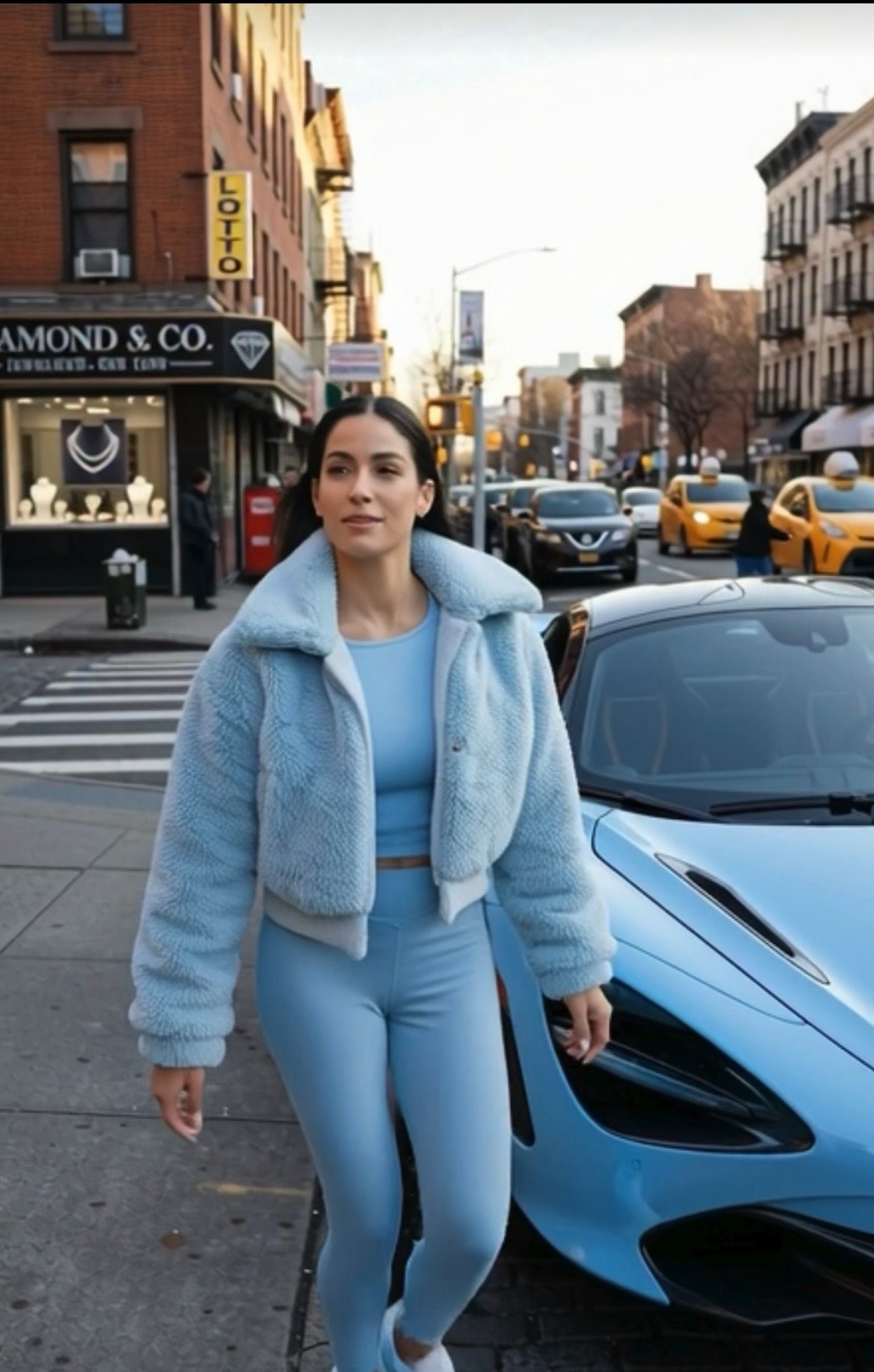 G-FUZZY CROP BABY BLUE
