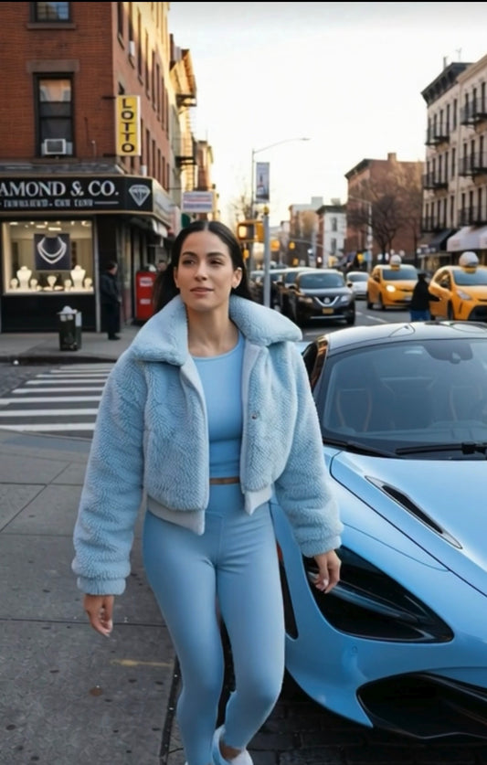G-FUZZY CROP BABY BLUE
