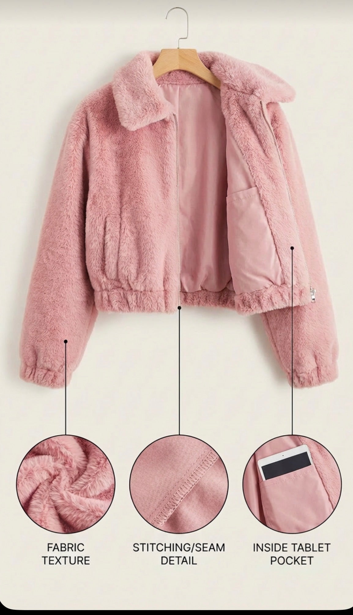 G-FUZZY CROP PINK